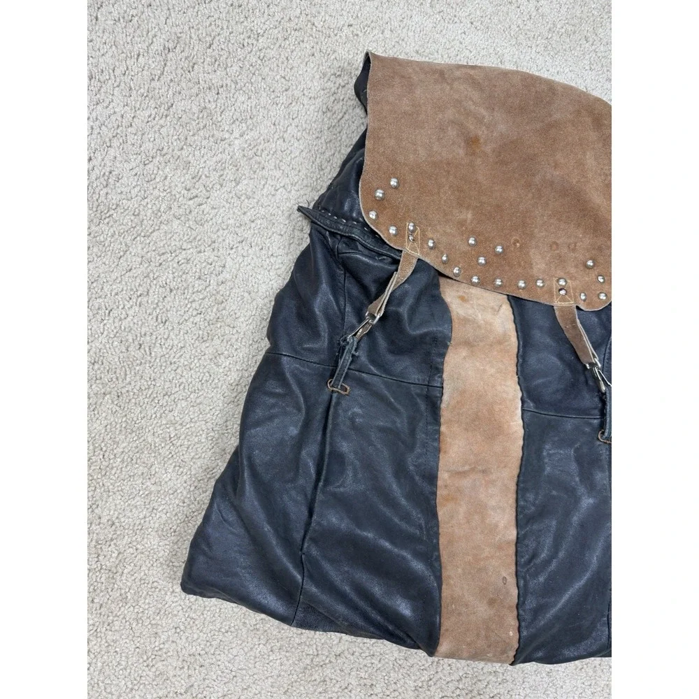 Upcycled Leather Backpack Handmade Rustic Vintage Rucksack Boho Distressed